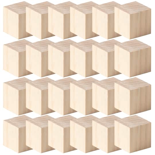 24 Pack: 1.5" Square Wood Block by Make Market®